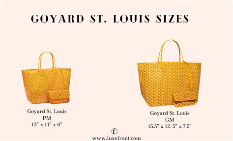 goyard gm st louis black|goyard st louis size comparison.